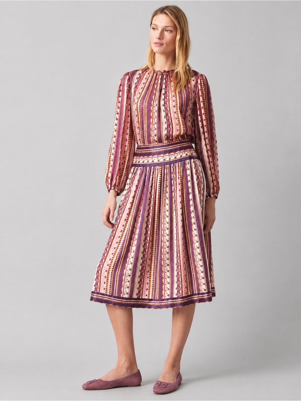 Tory Burch | Rare 100% Silk Burnout Pleated Midi Skirt ~ MSRP $498 US 2